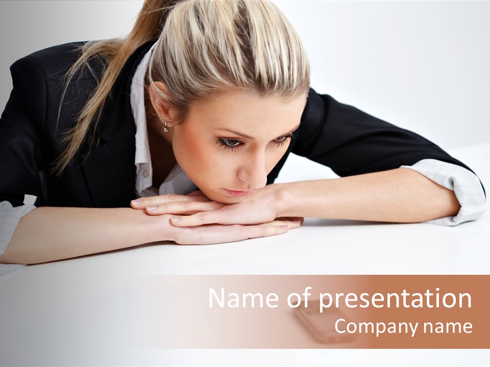 Phone Leader Female PowerPoint Template