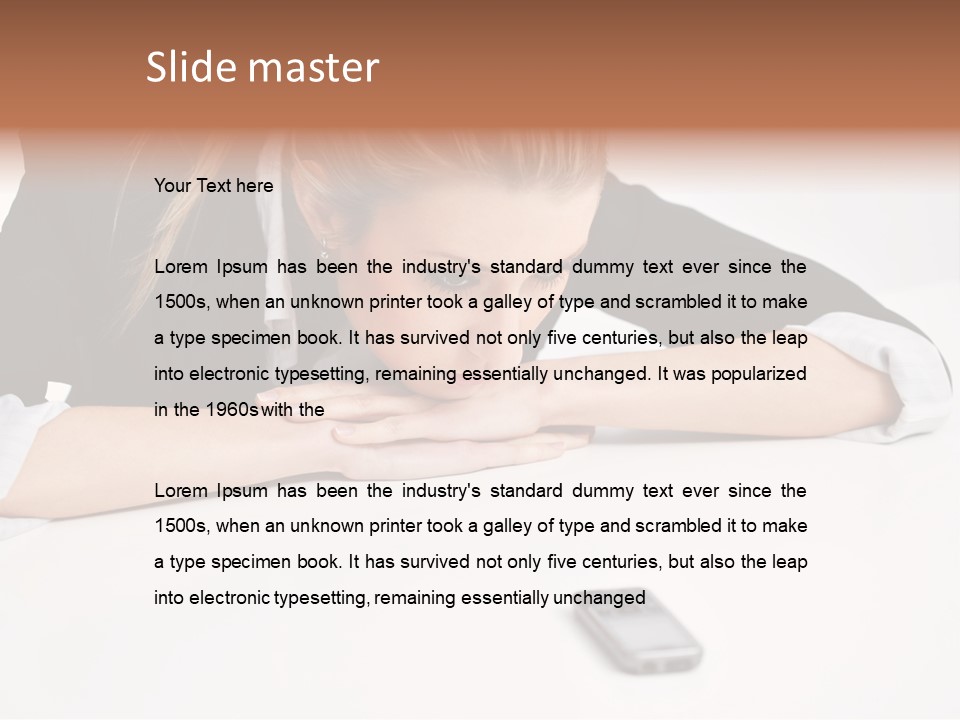 Phone Leader Female PowerPoint Template