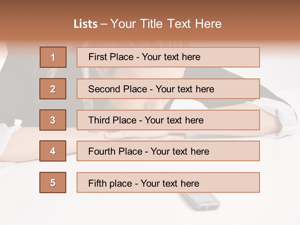 Phone Leader Female PowerPoint Template