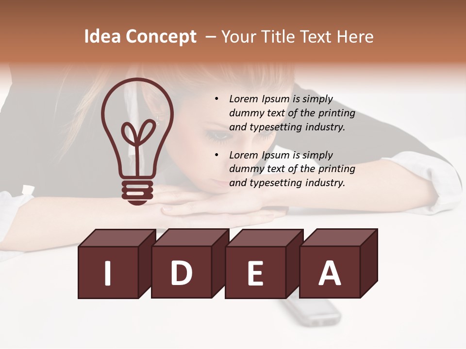 Phone Leader Female PowerPoint Template