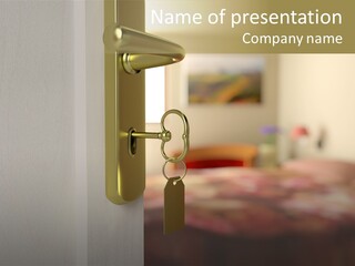 Lock Copyspace Security PowerPoint Template