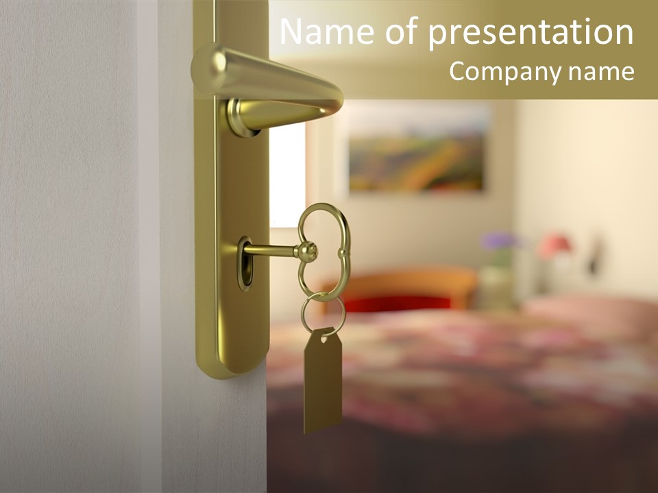 Lock Copyspace Security PowerPoint Template