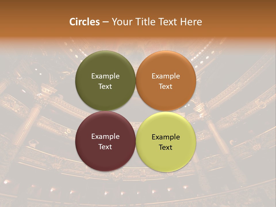 A Theater Auditorium With A Painted Ceiling And Pillars PowerPoint Template