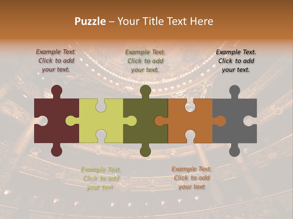 A Theater Auditorium With A Painted Ceiling And Pillars PowerPoint Template