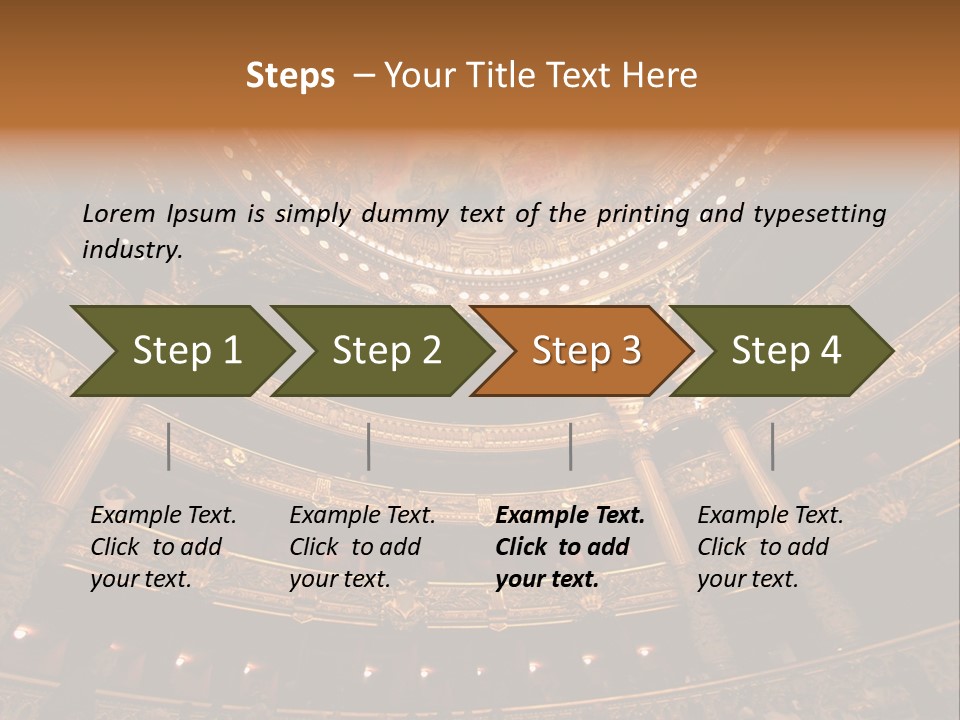 A Theater Auditorium With A Painted Ceiling And Pillars PowerPoint Template