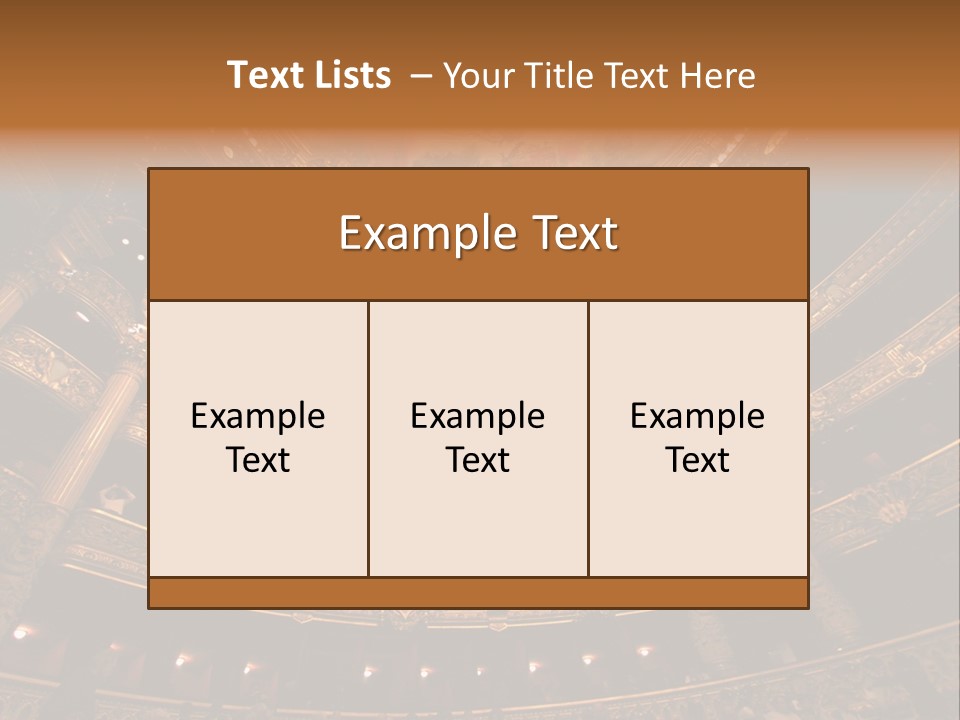 A Theater Auditorium With A Painted Ceiling And Pillars PowerPoint Template