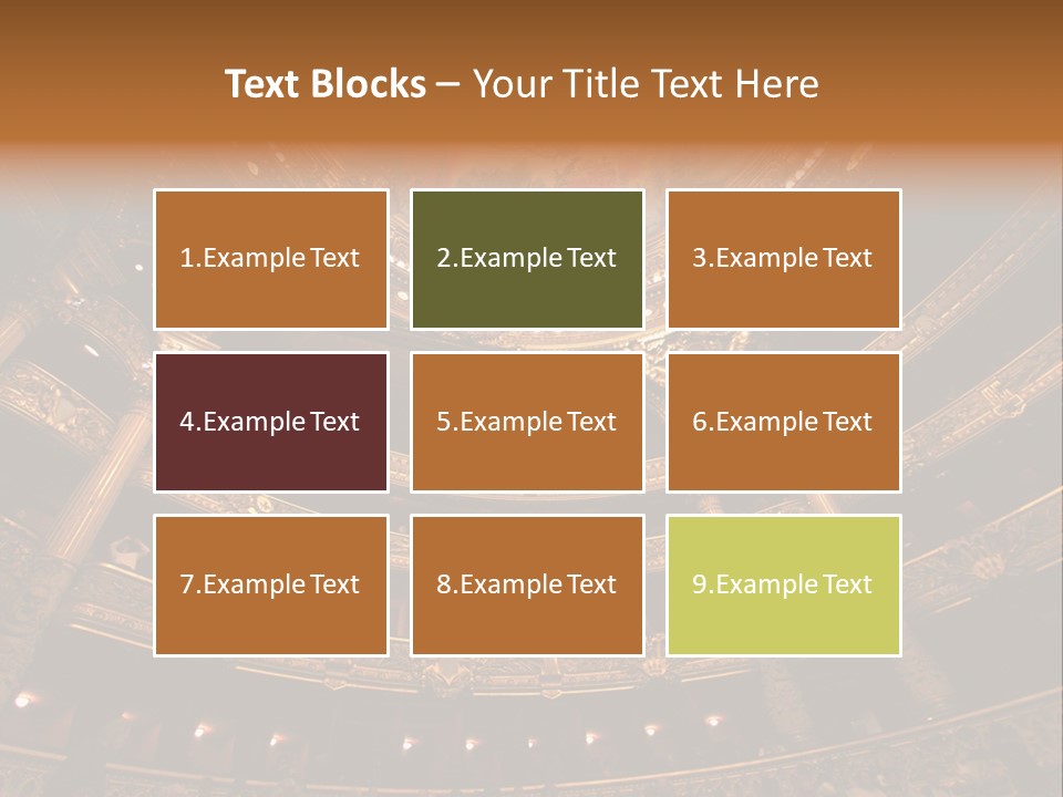 A Theater Auditorium With A Painted Ceiling And Pillars PowerPoint Template