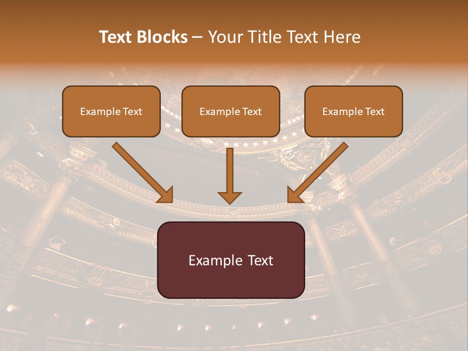 A Theater Auditorium With A Painted Ceiling And Pillars PowerPoint Template