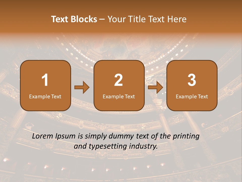 A Theater Auditorium With A Painted Ceiling And Pillars PowerPoint Template