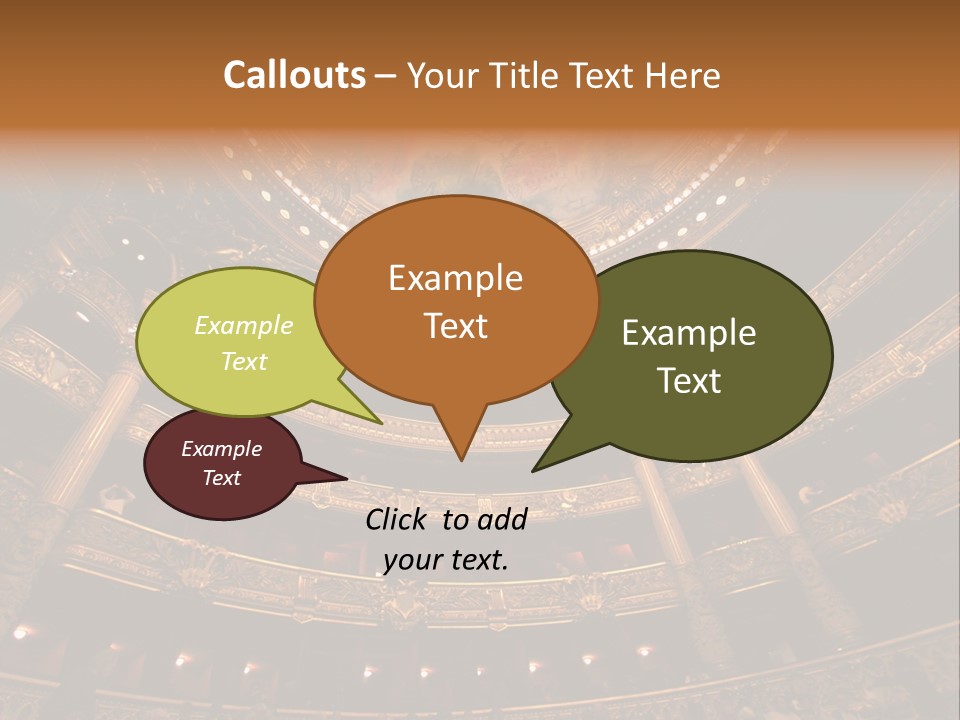 A Theater Auditorium With A Painted Ceiling And Pillars PowerPoint Template