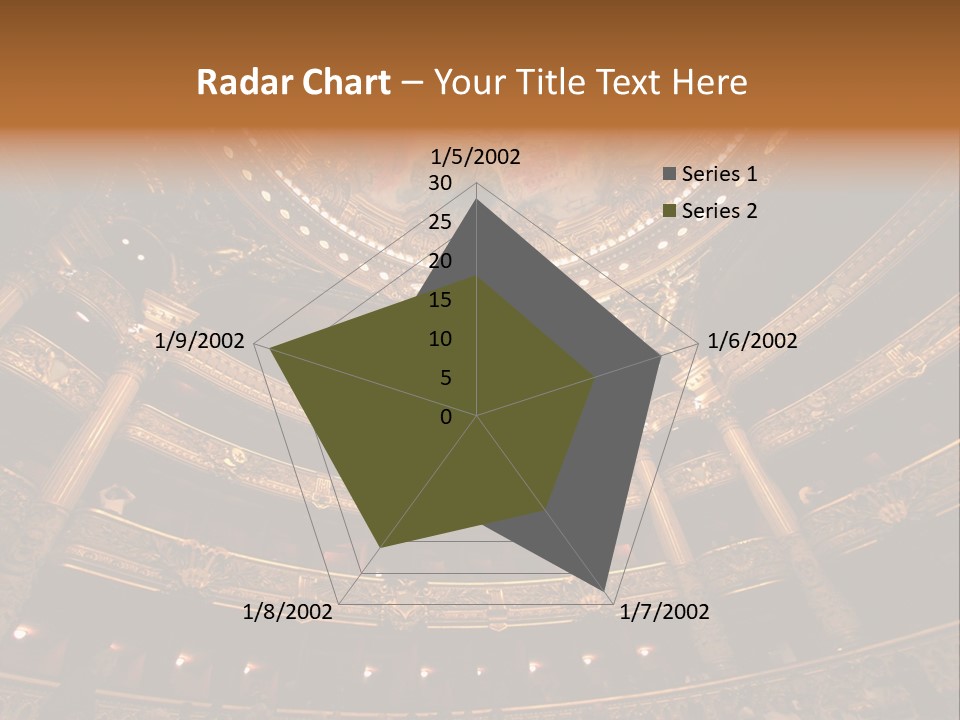 A Theater Auditorium With A Painted Ceiling And Pillars PowerPoint Template