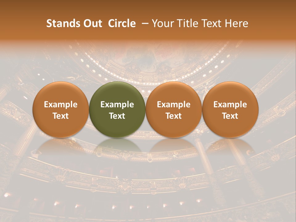 A Theater Auditorium With A Painted Ceiling And Pillars PowerPoint Template