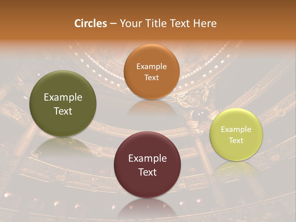 A Theater Auditorium With A Painted Ceiling And Pillars PowerPoint Template