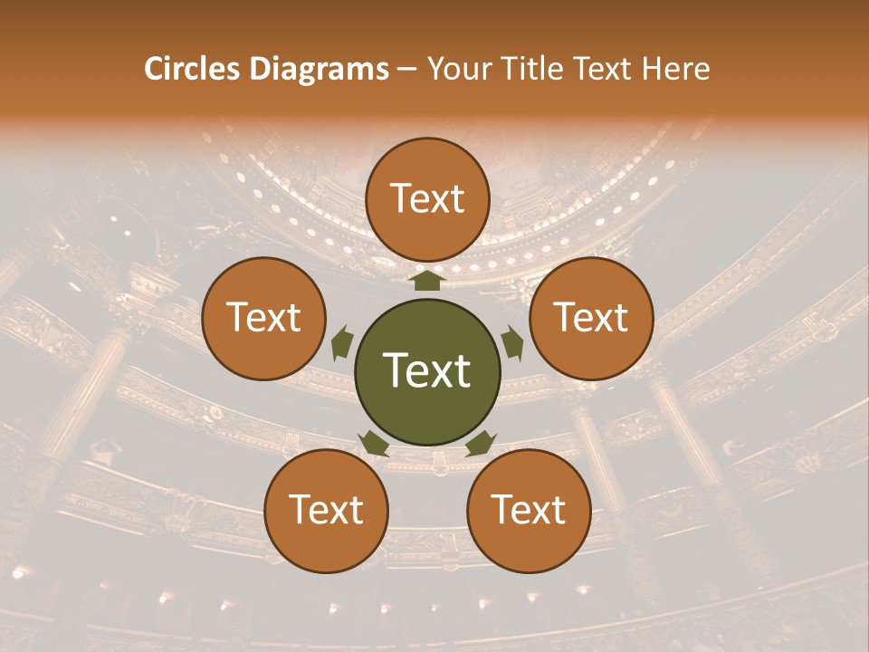 A Theater Auditorium With A Painted Ceiling And Pillars PowerPoint Template