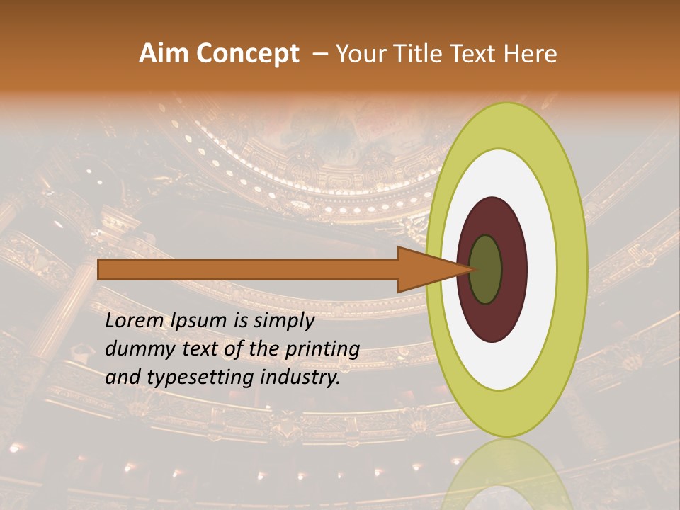 A Theater Auditorium With A Painted Ceiling And Pillars PowerPoint Template