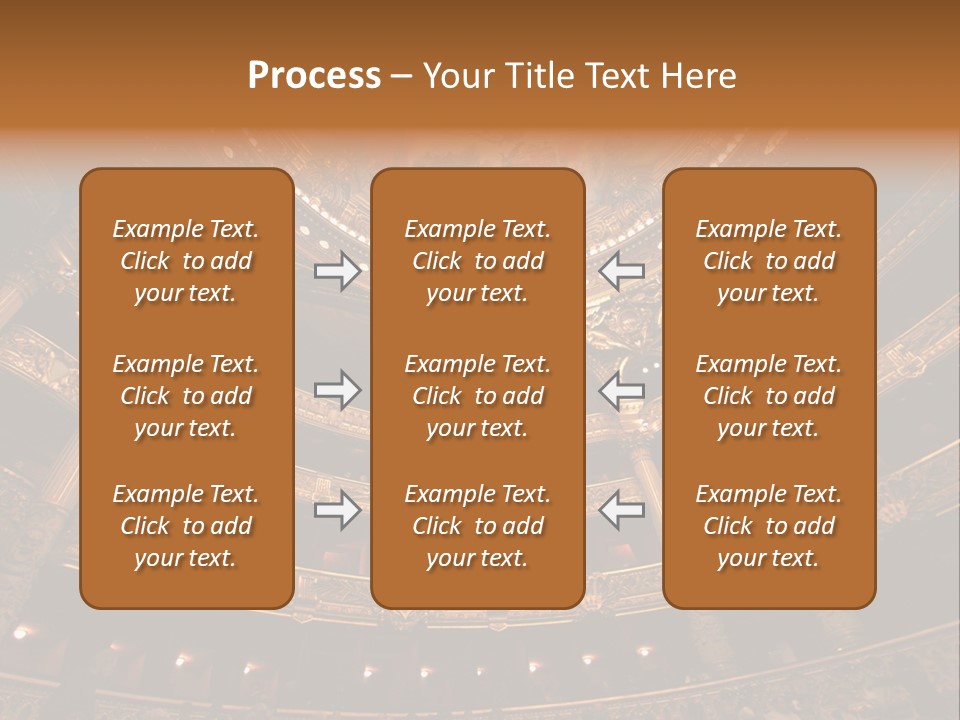 A Theater Auditorium With A Painted Ceiling And Pillars PowerPoint Template