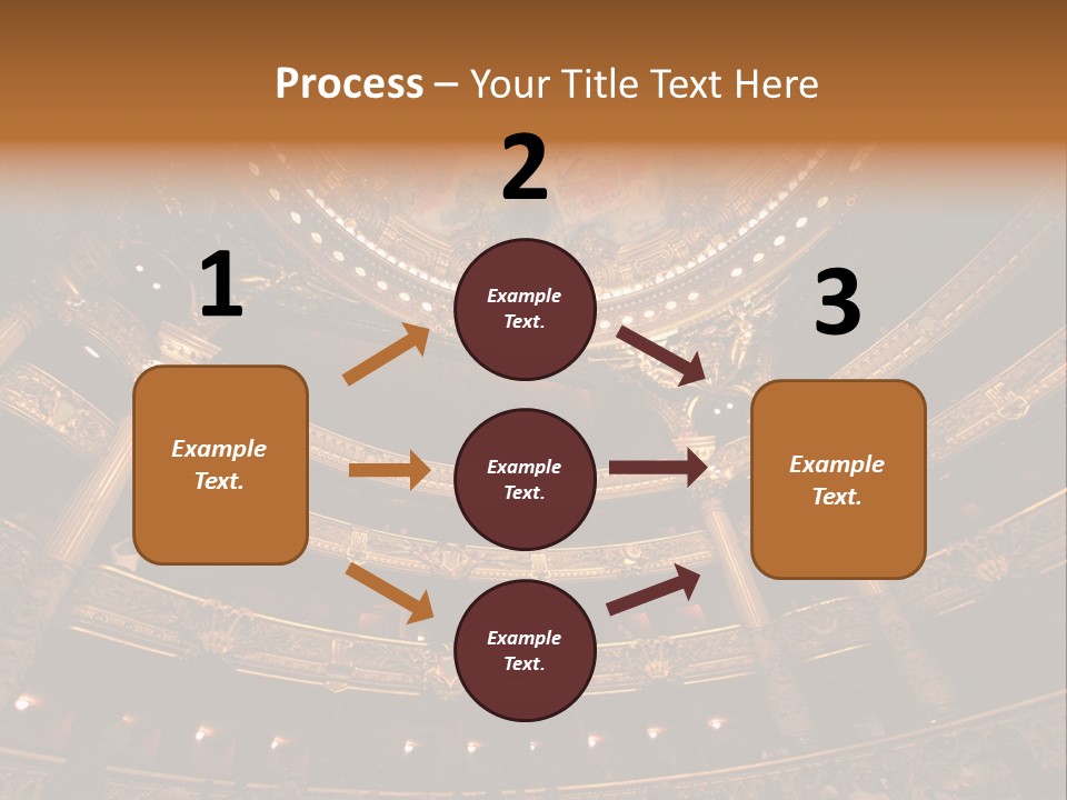 A Theater Auditorium With A Painted Ceiling And Pillars PowerPoint Template