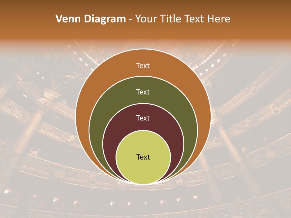 A Theater Auditorium With A Painted Ceiling And Pillars PowerPoint Template