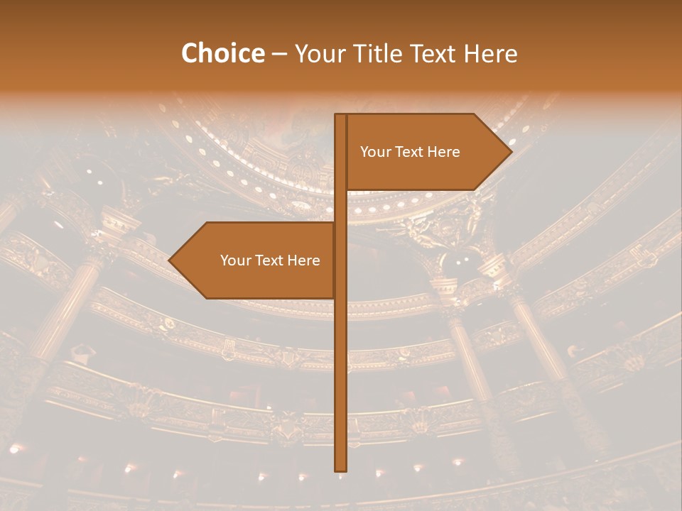 A Theater Auditorium With A Painted Ceiling And Pillars PowerPoint Template