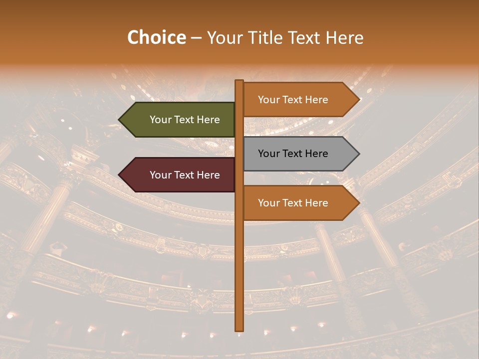 A Theater Auditorium With A Painted Ceiling And Pillars PowerPoint Template