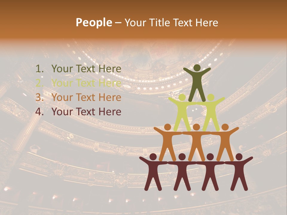 A Theater Auditorium With A Painted Ceiling And Pillars PowerPoint Template