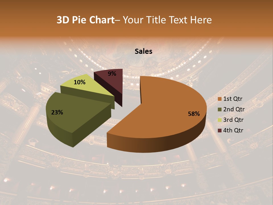 A Theater Auditorium With A Painted Ceiling And Pillars PowerPoint Template