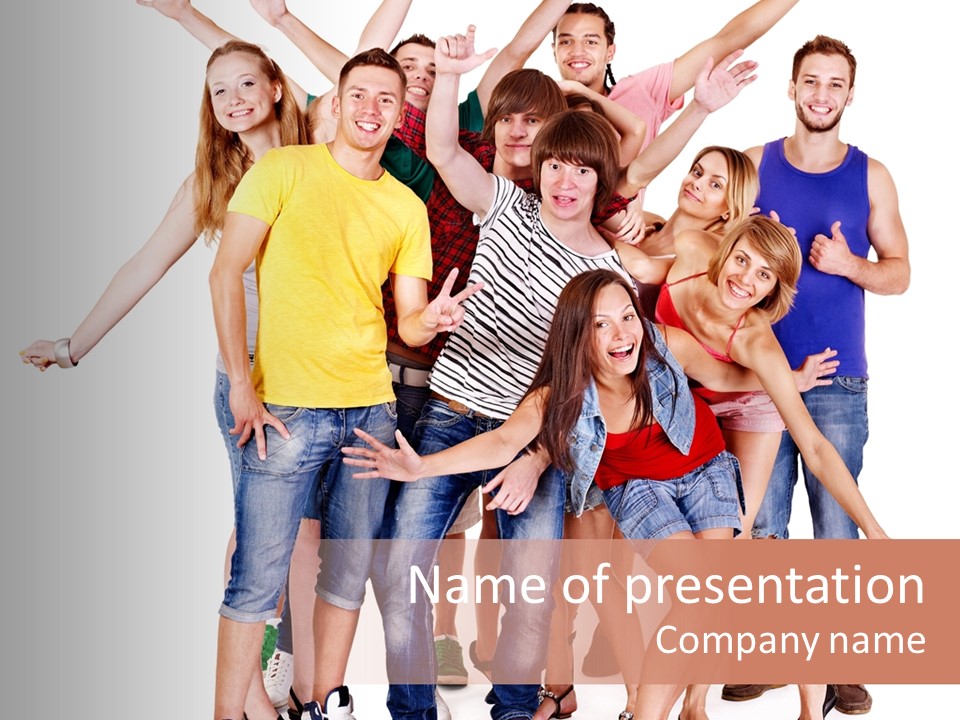 Female Caucasian Mixed PowerPoint Template