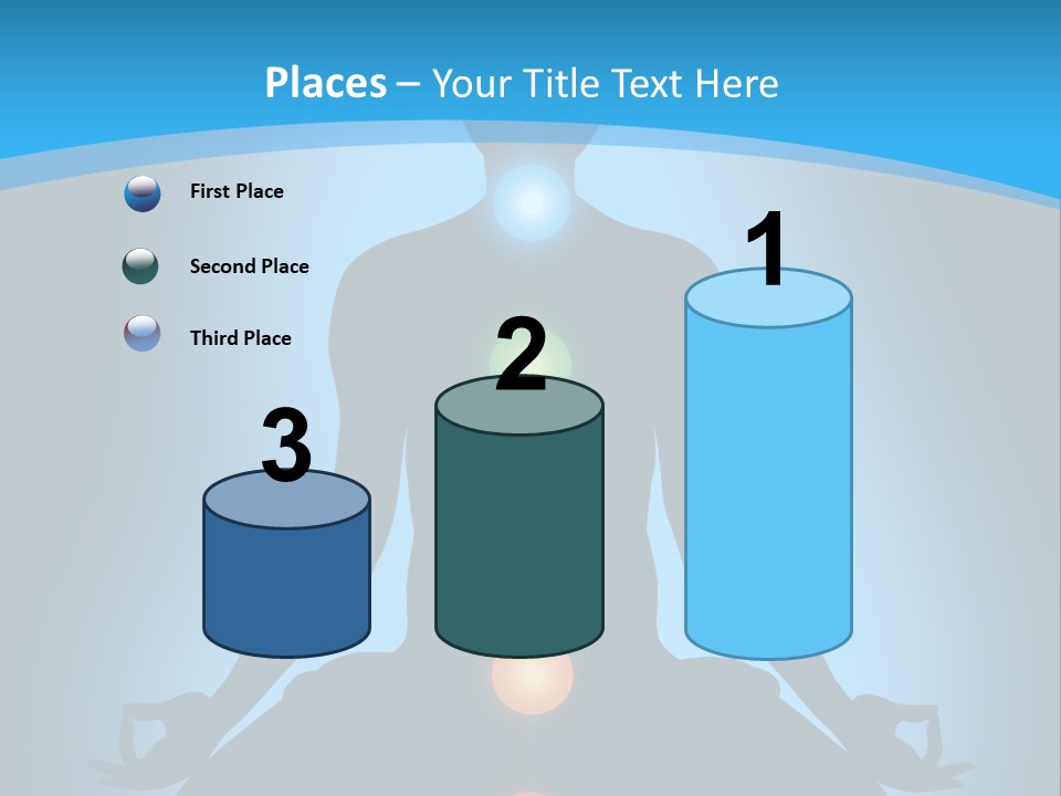 A Person Sitting In A Lotus Position With Seven Chakras PowerPoint Template