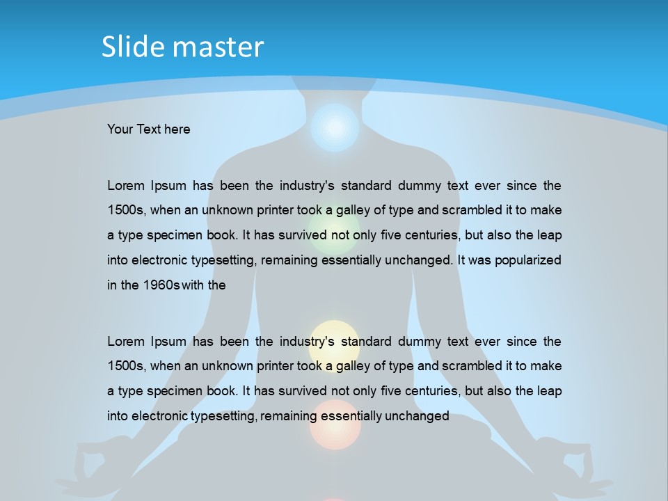 A Person Sitting In A Lotus Position With Seven Chakras PowerPoint Template