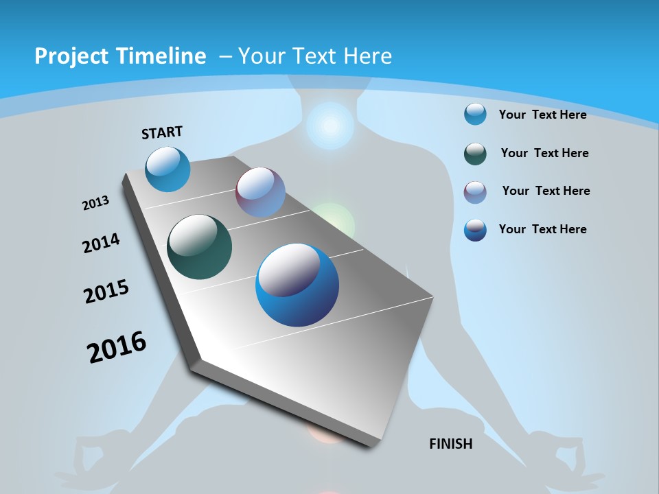 A Person Sitting In A Lotus Position With Seven Chakras PowerPoint Template