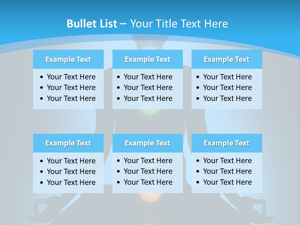 A Person Sitting In A Lotus Position With Seven Chakras PowerPoint Template