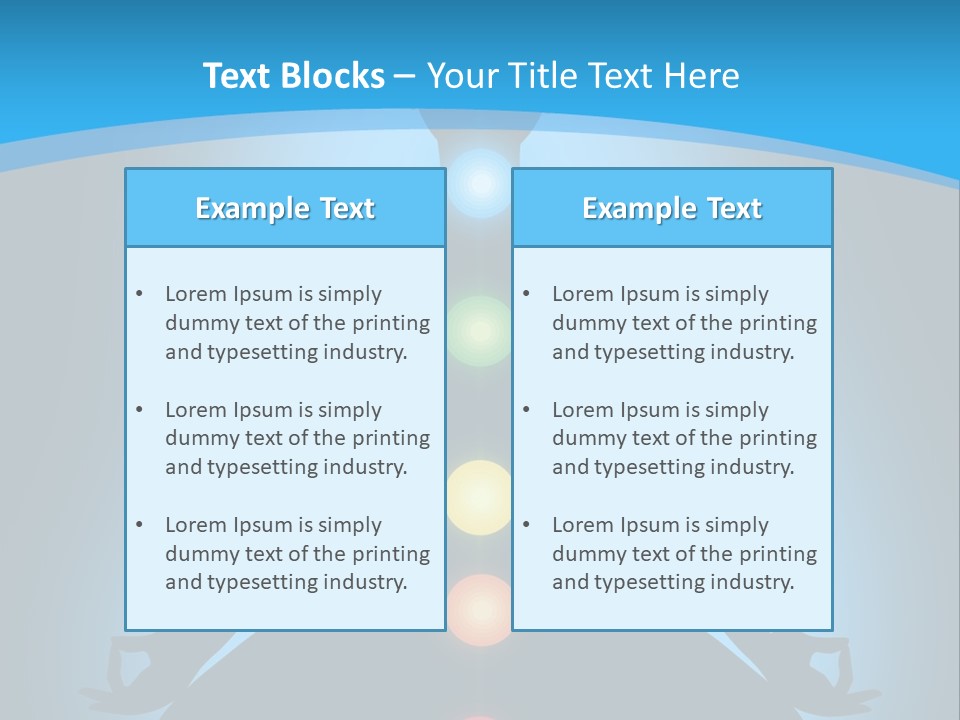 A Person Sitting In A Lotus Position With Seven Chakras PowerPoint Template