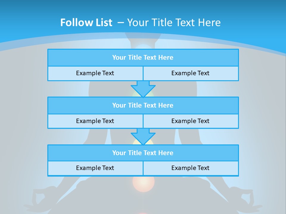 A Person Sitting In A Lotus Position With Seven Chakras PowerPoint Template