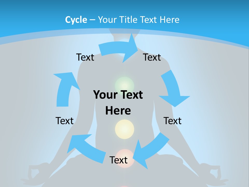 A Person Sitting In A Lotus Position With Seven Chakras PowerPoint Template