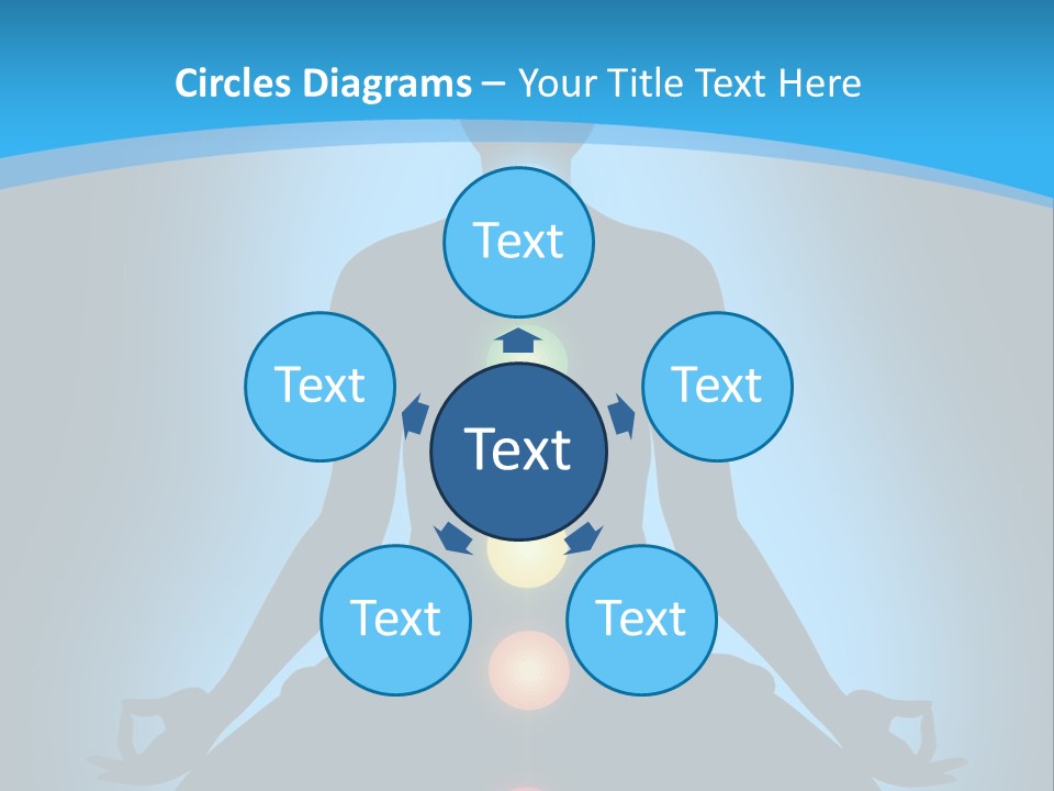 A Person Sitting In A Lotus Position With Seven Chakras PowerPoint Template
