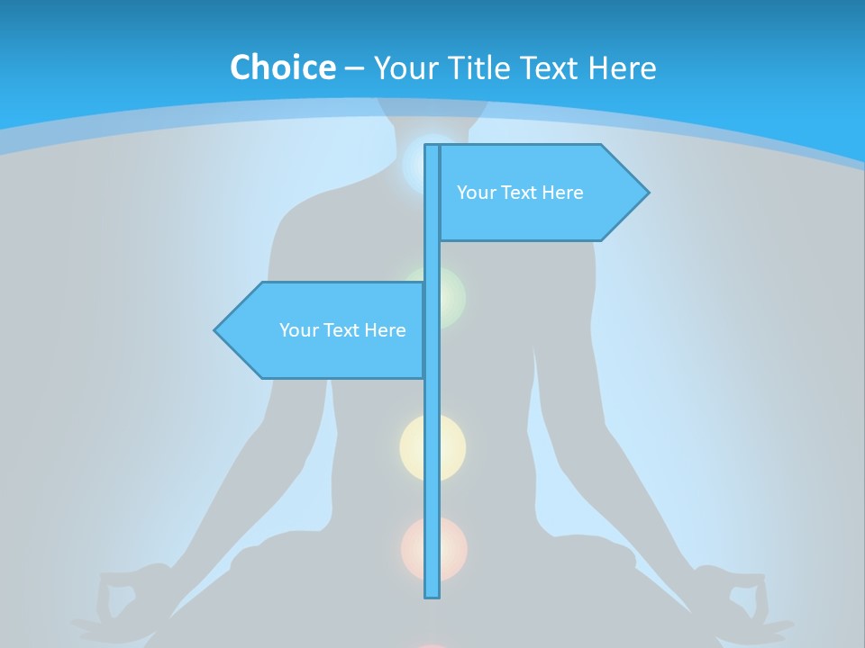 A Person Sitting In A Lotus Position With Seven Chakras PowerPoint Template