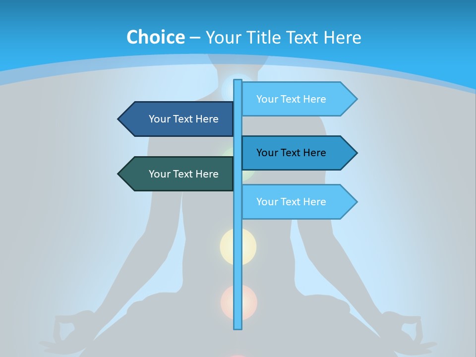 A Person Sitting In A Lotus Position With Seven Chakras PowerPoint Template