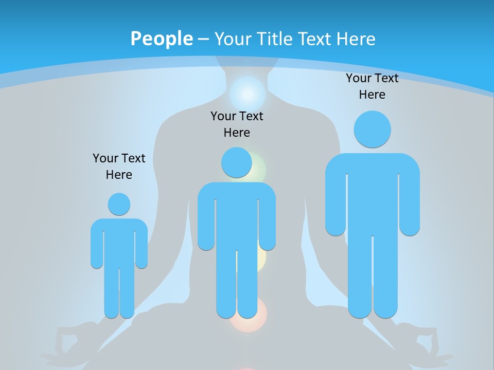 A Person Sitting In A Lotus Position With Seven Chakras PowerPoint Template