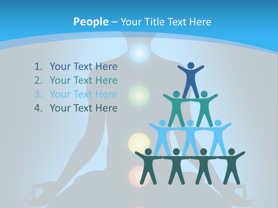 A Person Sitting In A Lotus Position With Seven Chakras PowerPoint Template