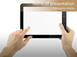 Portable White Screen Holding PowerPoint Template