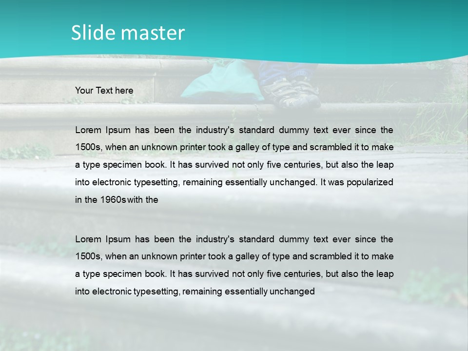 Stone Steps Disappointed Sitting PowerPoint Template