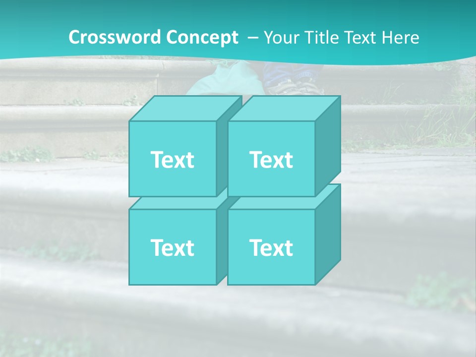 Stone Steps Disappointed Sitting PowerPoint Template