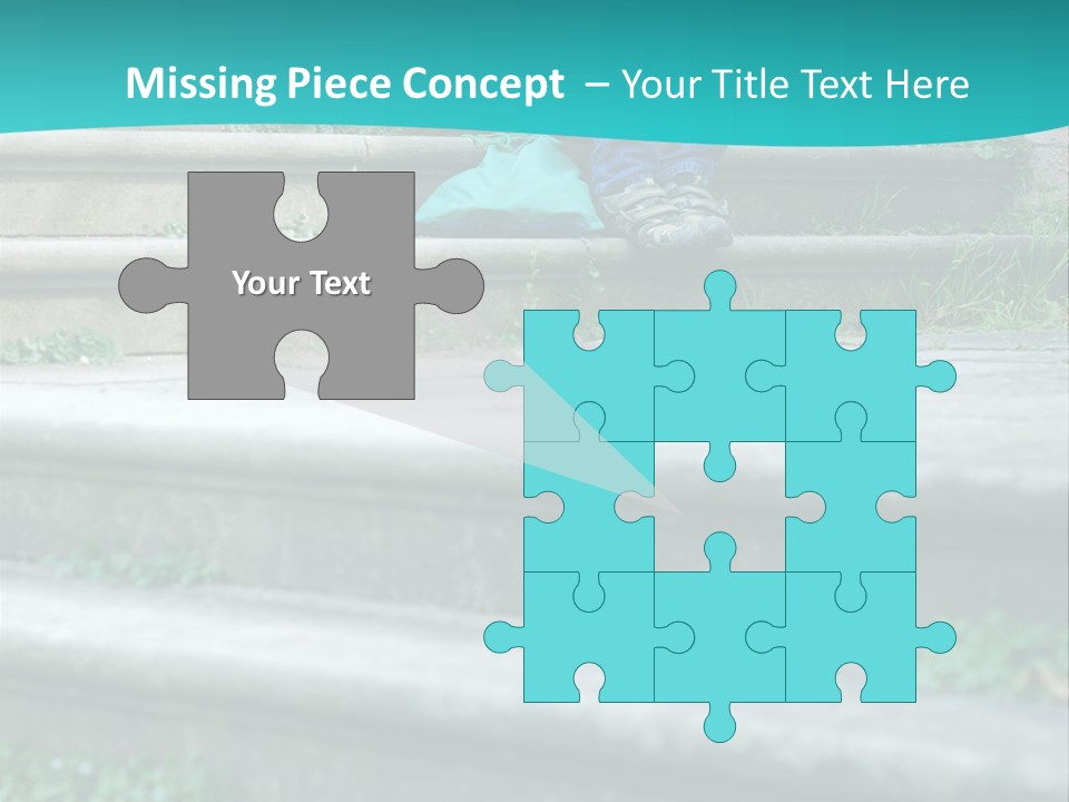 Stone Steps Disappointed Sitting PowerPoint Template