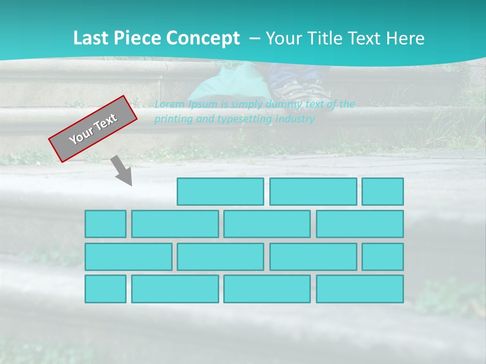 Stone Steps Disappointed Sitting PowerPoint Template