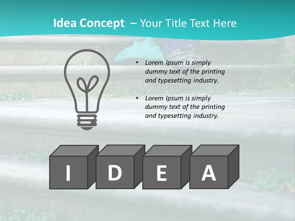 Stone Steps Disappointed Sitting PowerPoint Template