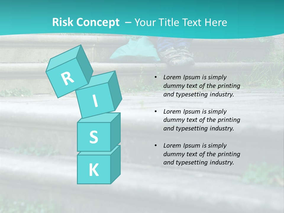 Stone Steps Disappointed Sitting PowerPoint Template