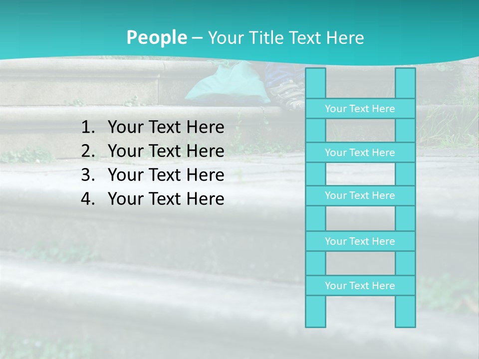 Stone Steps Disappointed Sitting PowerPoint Template