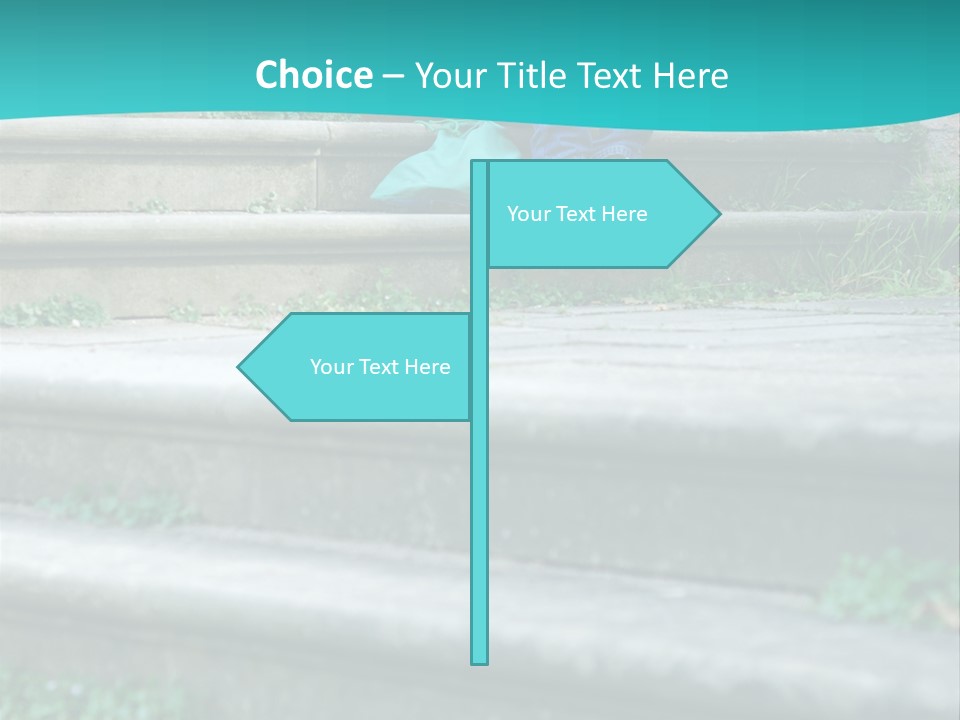 Stone Steps Disappointed Sitting PowerPoint Template