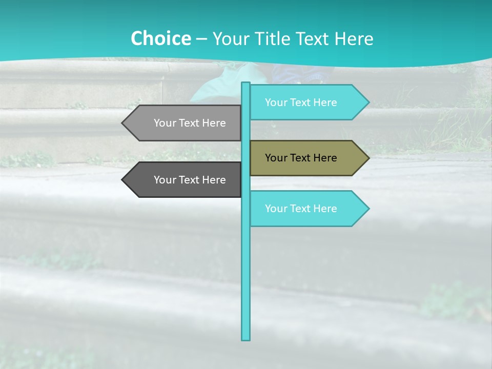 Stone Steps Disappointed Sitting PowerPoint Template