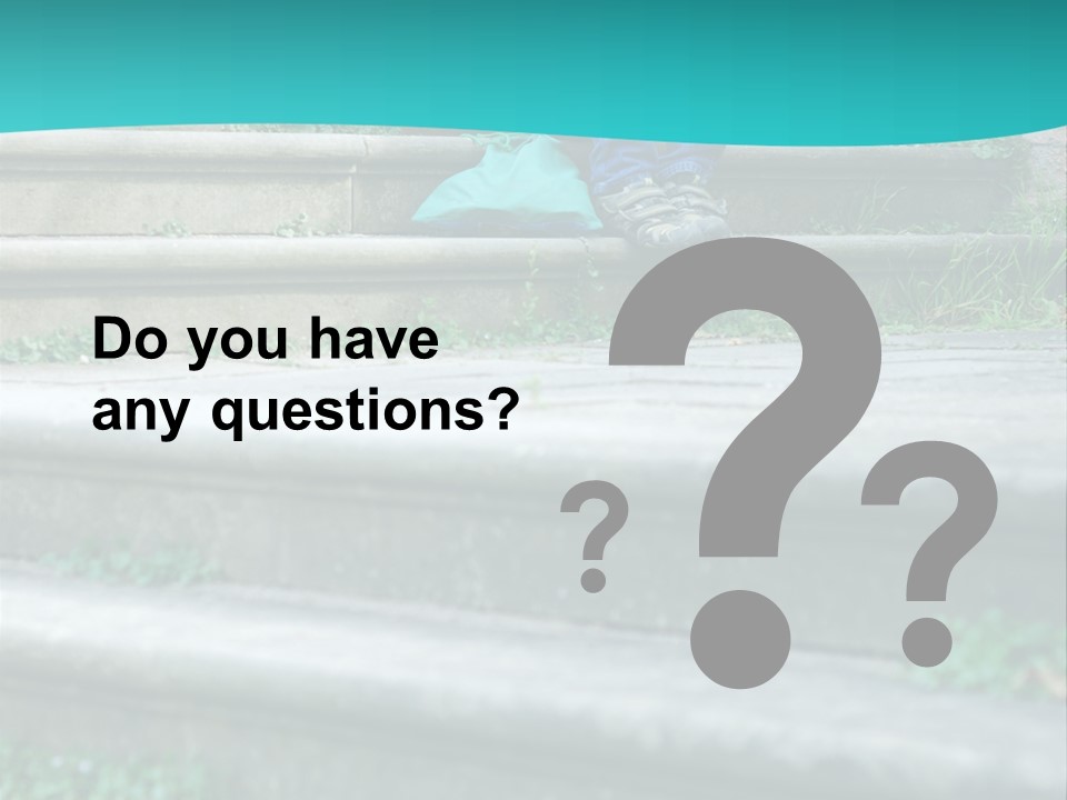 Stone Steps Disappointed Sitting PowerPoint Template